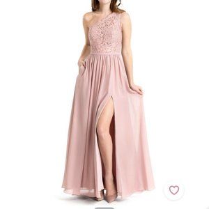 Azazie Demi Blush Bridesmaids Dress Size A4
